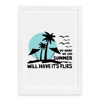 Summer Will Have Its Flies Strand Design - Framed poster (27 × 37 cm) - white - Front