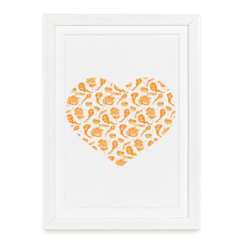 Cœur d’Halloween avec fête d’Halloween - Affiche encadrée (27 × 37 cm) - blanc - Devant