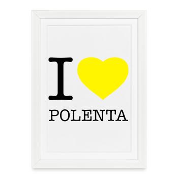 J’ADORE LE MAÏS POLENTA - Affiche encadrée (27 × 37 cm) - blanc - Devant