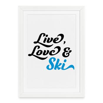 Ski - Affiche encadrée (27 × 37 cm) - blanc - Devant