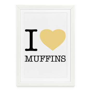J’ADORE LES MUFFINS - Affiche encadrée (27 × 37 cm) - blanc - Devant