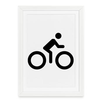 Bicycle logo - Framed poster (27 × 37 cm) - white - Front