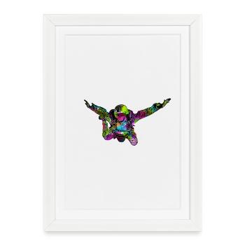 coloré parachutiste - Affiche encadrée (27 × 37 cm) - blanc - Devant
