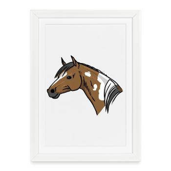 Portrait de cheval - Affiche encadrée (27 × 37 cm) - blanc - Devant