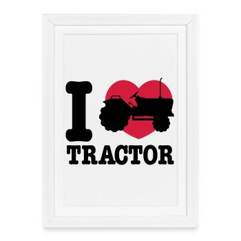 tracteur - Affiche encadrée (27 × 37 cm) - blanc - Devant