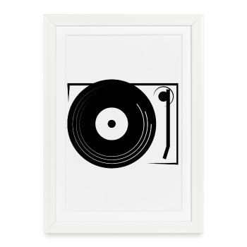 Vinyl Records Turntable Lecteur Lecteur de Disques - Affiche encadrée (27 × 37 cm) - blanc - Devant