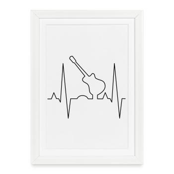 Conception d’impression de guitare - Affiche encadrée (27 × 37 cm) - blanc - Devant