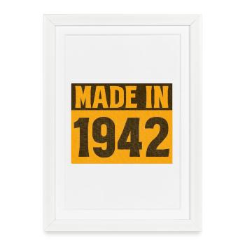 Made in 1942 Retro Shirt - Framed poster (27 × 37 cm) - white - Front