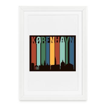 Copenhagen Color Block Skyline - Framed poster (27 × 37 cm) - white - Front