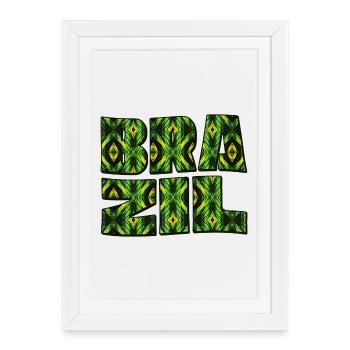 Lettrage Kaleido du Brésil - Affiche encadrée (27 × 37 cm) - blanc - Devant