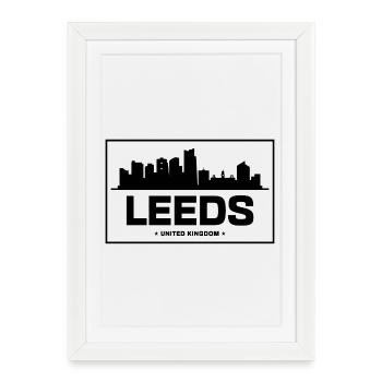 Leeds Skyline, United Kingdom - Framed poster (27 × 37 cm) - white - Front