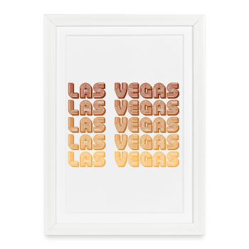 Grille de gradient rétro de Las Vegas - Affiche encadrée (27 × 37 cm) - blanc - Devant