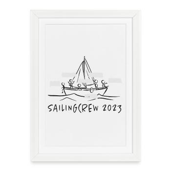 équipage 2023 - Voile - Maillot d’équipe - Affiche encadrée (27 × 37 cm) - blanc - Devant