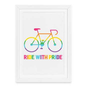 LGBTQ Cyclist - Ride With Pride - Framed poster (27 × 37 cm) - white - Front