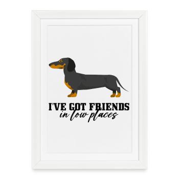 Dachshund Ember Silhouette - Framed poster (27 × 37 cm) - white - Front