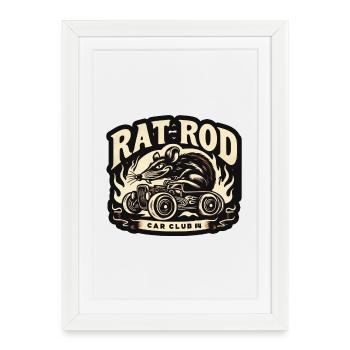 Ratsking Ratlook Shirt – Rustic Custom Style - Framed poster (27 × 37 cm) - white - Front