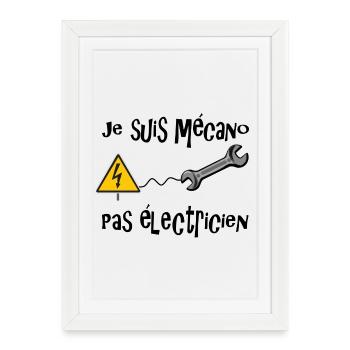 Mécanicien - Affiche encadrée (27 × 37 cm) - blanc - Devant