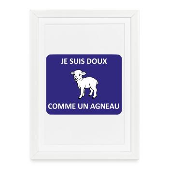 Doux comme un agneau - Affiche encadrée (27 × 37 cm) - blanc - Devant
