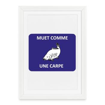 Muet comme une carpe - Affiche encadrée (27 × 37 cm) - blanc - Devant