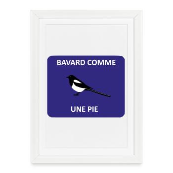 Bavard comme une pie - Affiche encadrée (27 × 37 cm) - blanc - Devant