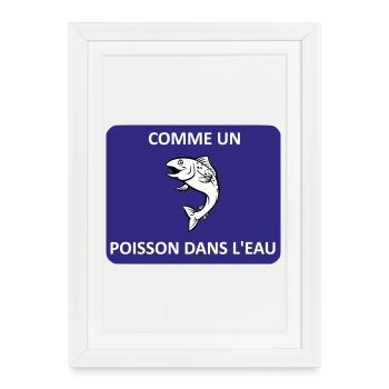Comme un poisson dans l'eau - Affiche encadrée (27 × 37 cm) - blanc - Devant