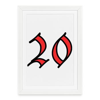 20. 20 YEARS. 20th ANNIVERSARY. 20 YEARS ANNIVERSARY. - Framed poster (27 × 37 cm) - white - Front