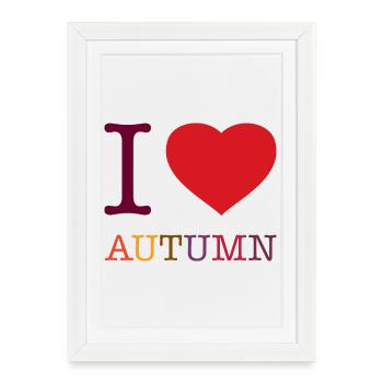 I LOVE AUTUMN - Framed poster (27 × 37 cm) - white - Front