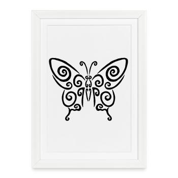 Symbol of a black butterfly - Framed poster (27 × 37 cm) - white - Front