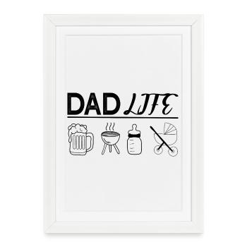 Dad Life – Papa Desi plein d’humour et d’authenticité - Affiche encadrée (27 × 37 cm) - blanc - Devant