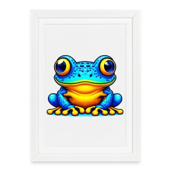 Grenouille - Affiche encadrée (27 × 37 cm) - blanc - Devant
