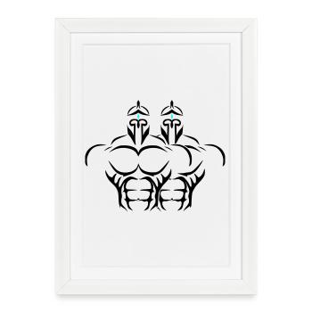 Alpha Twins Deluxe - Gerahmtes Poster (27 × 37 cm) - Weiß - Vorne