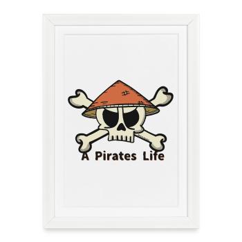 Un logo de Pirates Life - Affiche encadrée (27 × 37 cm) - blanc - Devant