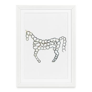 Cheval de fer - Affiche encadrée (27 × 37 cm) - blanc - Devant