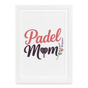 Maman padel - Affiche encadrée (27 × 37 cm) - blanc - Devant