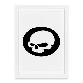 Skull - Framed poster (27 × 37 cm) - white - Front
