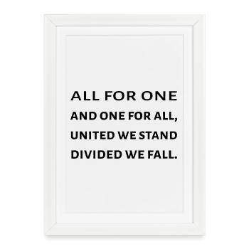 Citation des Trois Mousquetaires - Affiche encadrée (27 × 37 cm) - blanc - Devant
