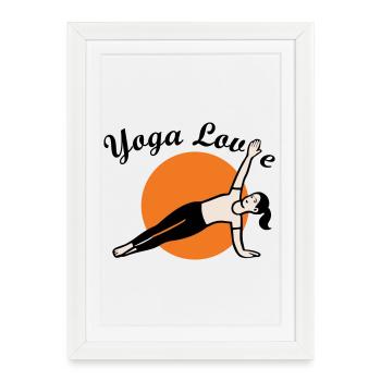 Yoga Amour - Affiche encadrée (27 × 37 cm) - blanc - Devant