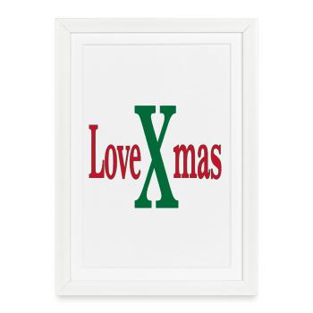 LoveXmas Festive Logo - Framed poster (27 × 37 cm) - white - Front