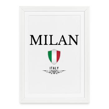 I love Milan, souvenir Milan - Framed poster (27 × 37 cm) - white - Front