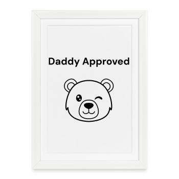 Papa dit : Papa approuvé (Bärenkopf) - Affiche encadrée (27 × 37 cm) - blanc - Devant