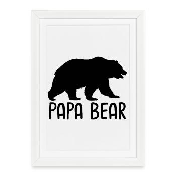 Papa Ours - Affiche encadrée (27 × 37 cm) - blanc - Devant