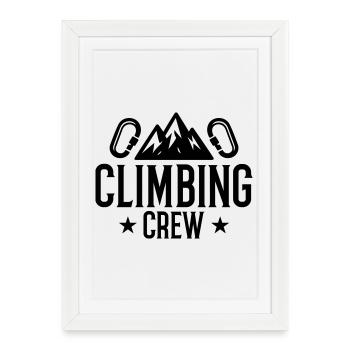 Climbing Crew Mountains Carabiner - Framed poster (27 × 37 cm) - white - Front