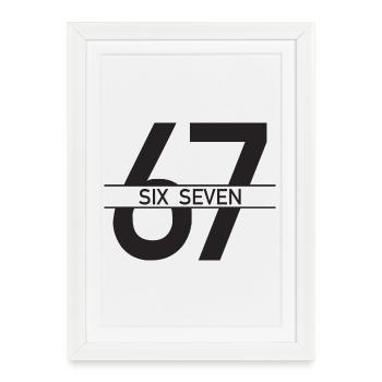 67 Six Seven Meme 6 7 Clean - Framed poster (27 × 37 cm) - white - Front