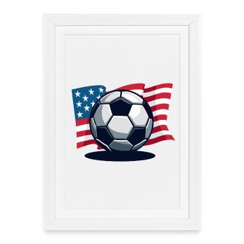 World Cup USA Soccer Soccer America Flag - Framed poster (27 × 37 cm) - white - Front