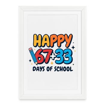 Joyeux 100 jours d’école - Affiche encadrée (27 × 37 cm) - blanc - Devant