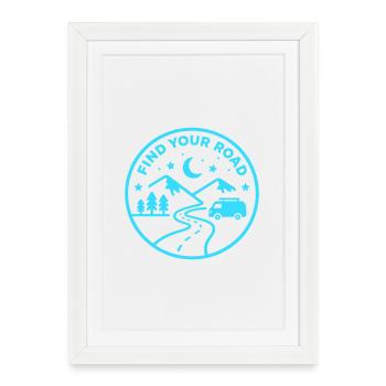 Trouvez votre vie de camping d’aventure sur route - Affiche encadrée (27 × 37 cm) - blanc - Devant