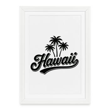 Hawaii Summer Vibes with Palm Trees and Sea - Framed poster (27 × 37 cm) - white - Front