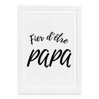 Fier d'être papa - élégant - Affiche encadrée (27 × 37 cm) - blanc - Devant