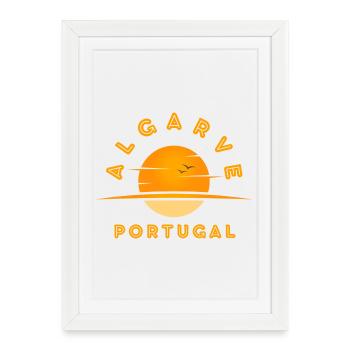 Algarve Portugal Sunset Logo - Framed poster (27 × 37 cm) - white - Front