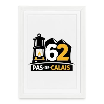 62 Pas de Calais Emblème - Affiche encadrée (27 × 37 cm) - blanc - Devant